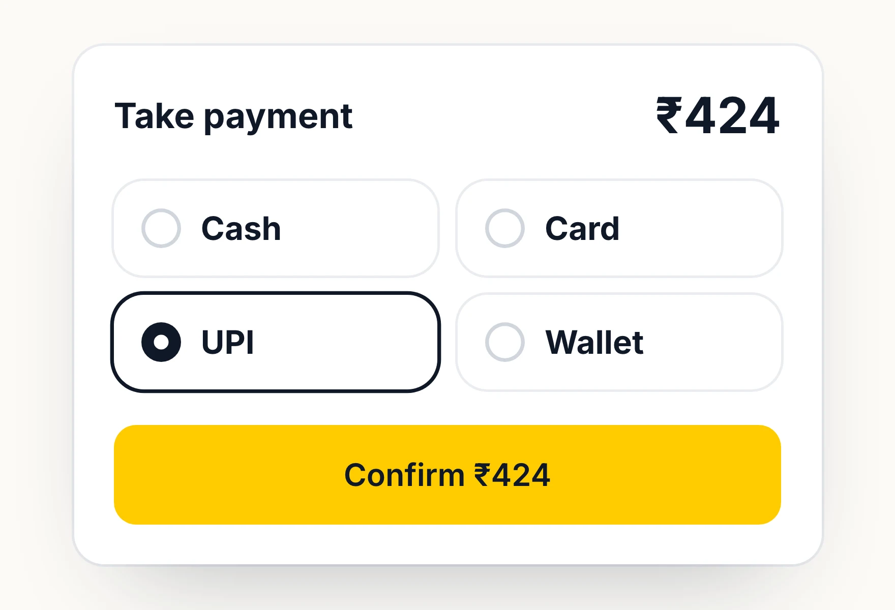 Bills & Books taking payment by cash, card or wallet